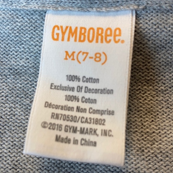 Gymboree Light Gray Embroidered Floral Design Hooded Sweater C56 - Picture 4 of 6